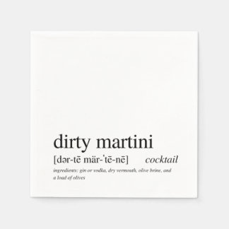 Dirty Martini Modern Zitat schwarze Typografie Serviette