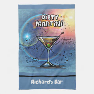 Dirty Martini Rezept Personalisierte Custom Bar Geschirrtuch
