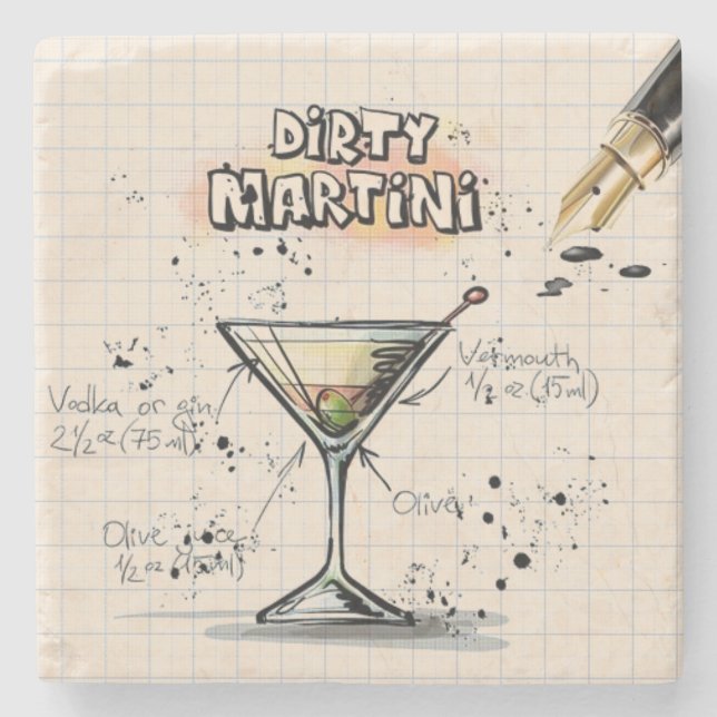 Dirty Martini Stone Untersetzer (Vorderseite)