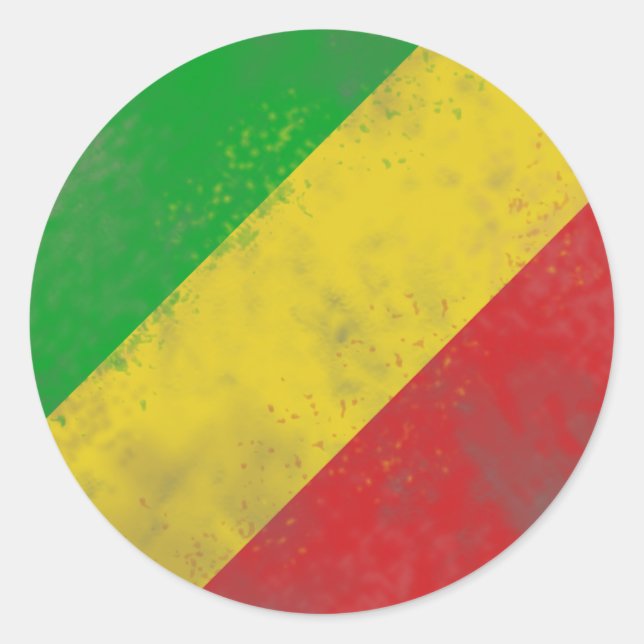 Dirty Rasta Colored Bars Runder Aufkleber (Vorderseite)