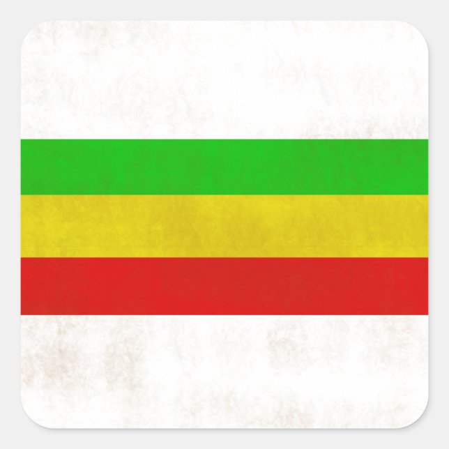 Dirty Rasta Stripes Quadratischer Aufkleber (Vorderseite)