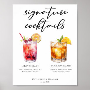 Dirty Shirley Bourbon Smash Signature Drinks Menü Poster