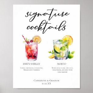 Dirty Shirley Mojito Signature Cocktails Menü Poster