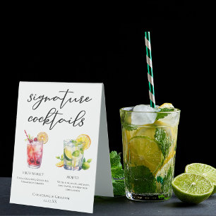 Dirty Shirley Mojito Signature Cocktails Menü Tischaufsteller