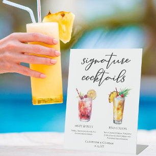 Dirty Shirley Piña Colada Signature Cocktails Menü Sockelschild