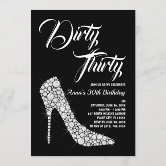Dirty Thirty Birthday Invite Einladung