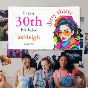 Dirty Thirty Birthday Party Banner
