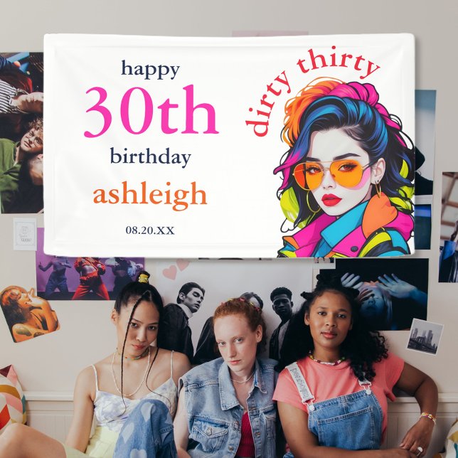 Dirty Thirty Birthday Party Banner (Von Creator hochgeladen)