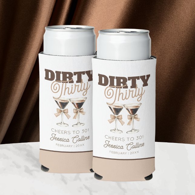 Dirty Thirty Cocktail Espresso Brown 30. Geburtsta Selters Dosenkühler (Dirty Thirty Cocktail Espresso Brown 30th Birthday Seltzer Can Cooler)