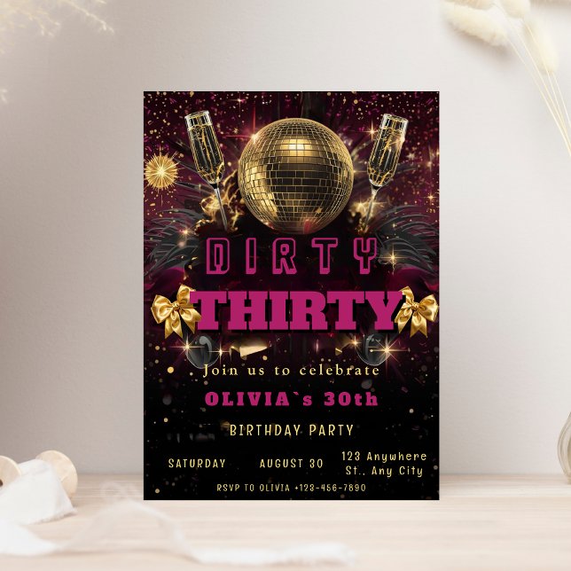 Dirty Thirty Disco Birthday Invitation (Créateur téléchargé)