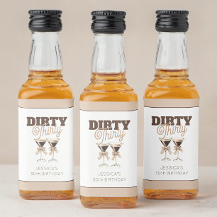 Dirty Thirty Espresso Martini 30. Geburtstagsfeier Alkoholflaschenetikett
