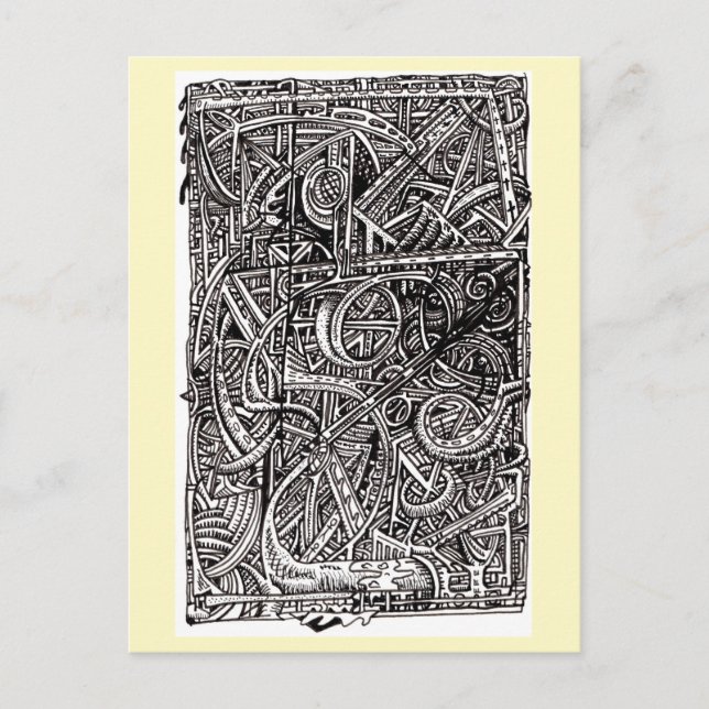 Dis-Kreuzung, Tinte zeichnend Postkarte (Vorderseite)
