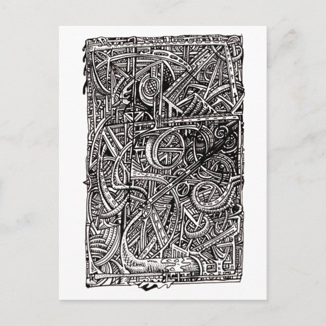 Dis-Kreuzung, Tinte zeichnend Postkarte (Vorderseite)