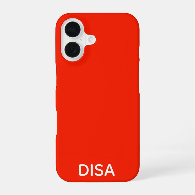 Disa Rot Farbname iPhone 16 Hülle (Rückseite)