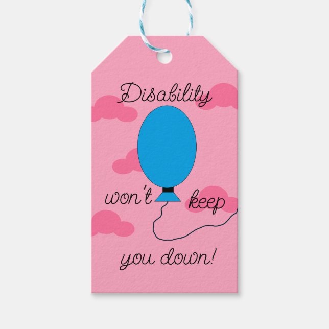 Disability won't Keep You Down: Geschenkanhänger (Vorderseite)