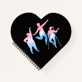 disabled trans design on heart shaped notizbuch