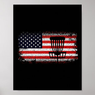 Disc Golf Amerikanische Flagge - Rot Weiß Und Blau Poster