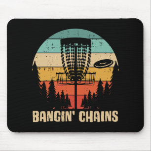 Disc Golf Bangin Chains Retro Frisbee Golfer Frolf Mousepad