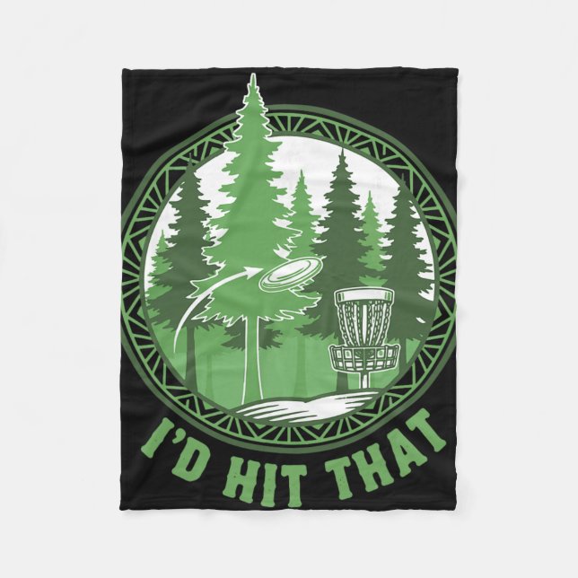 Disc Golf Basket Flying Disc Id Hit That Funny  Fleecedecke (Vorderseite)
