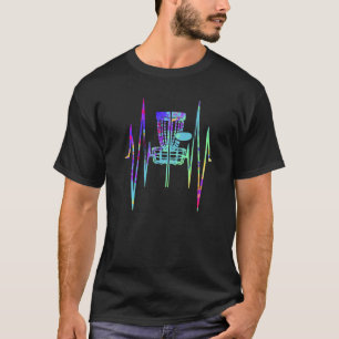 Disc Golf Basket Heartbeat Golfer Men Women T-Shirt