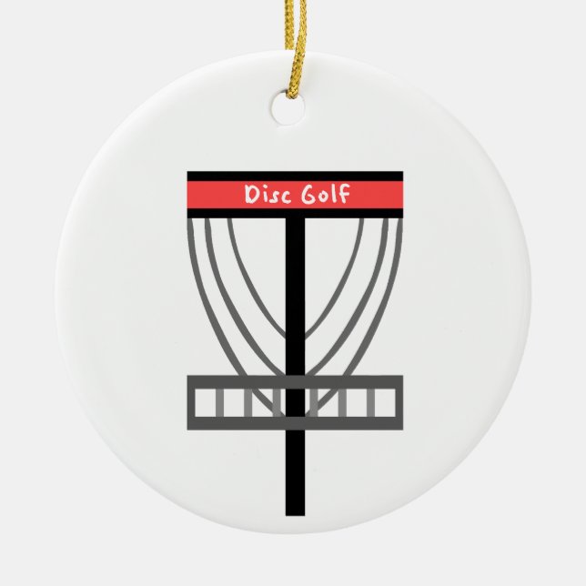 Disc Golf Basket Keramik Ornament (Vorne)