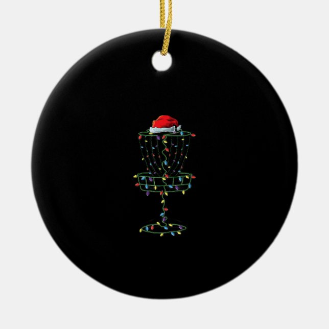 Disc Golf Basket Santa Disk Golf Frisbee Golfer Keramik Ornament (Vorne)