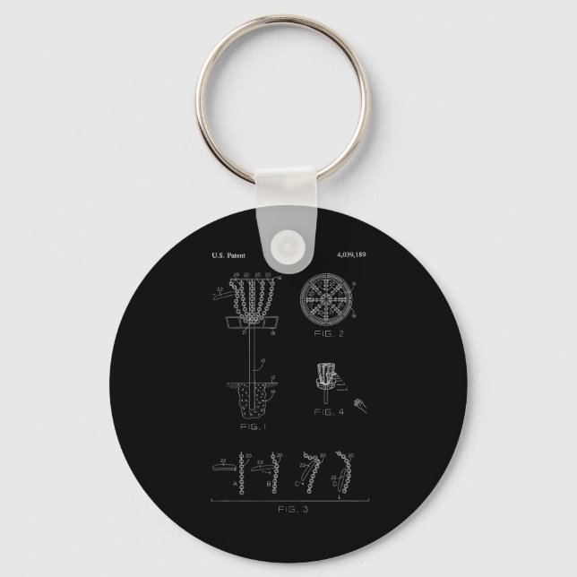 Disc Golf Basket Target Patent Design - Frolf  Schlüsselanhänger (Vorderseite)