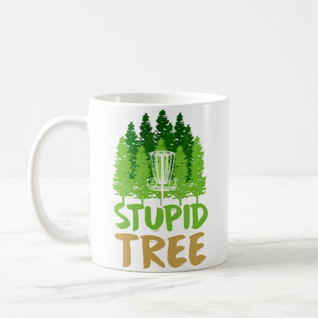 Disc Golf Blöde Bäume Retro Frisbee Lustiger Sport Kaffeetasse (Links)