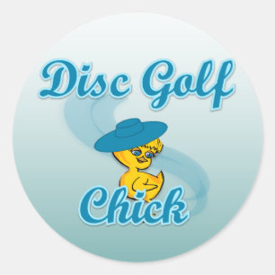 Disc Golf Chick #3 Runder Aufkleber