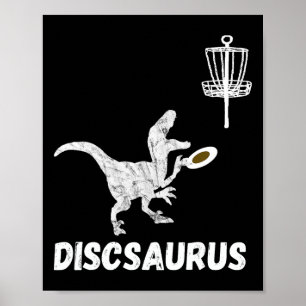 Disc Golf Dinosaur Frolfing T-Rex Dino Lustiger Di Poster