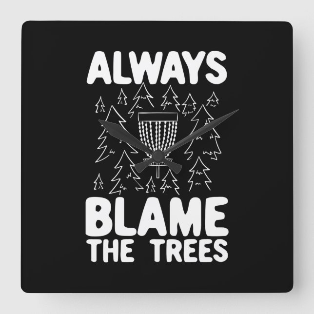 Disc Golf Disc Basket Gift Quadratische Wanduhr (Vorderseite)