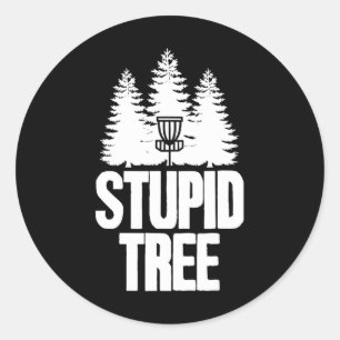 Disc Golf Dummer Baum Frisbee Bekleidung I Lustige Runder Aufkleber