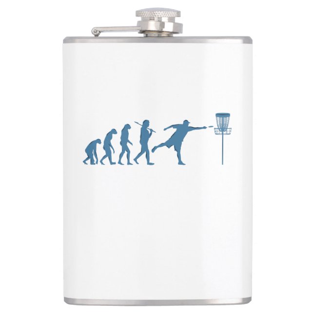 Disc Golf Evolution - Lustiges Geschenk für Disc G Flachmann (Vorderseite)