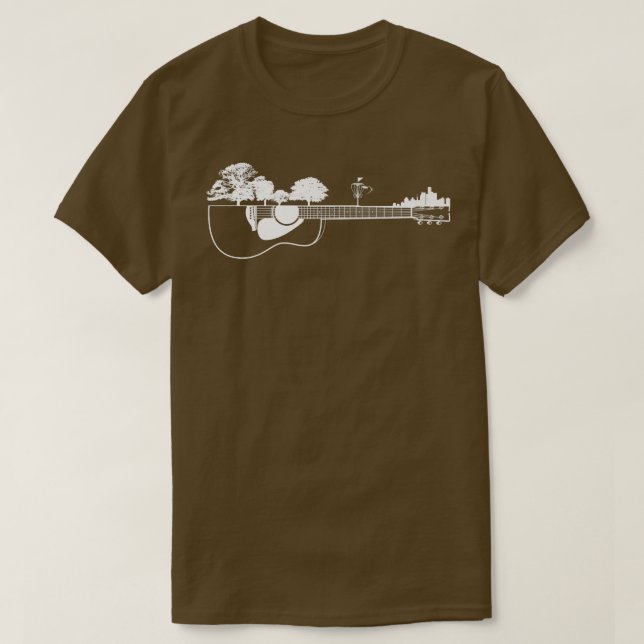 Disc Golf Flying Sunset Gitarre Art264 T-Shirt (Design vorne)