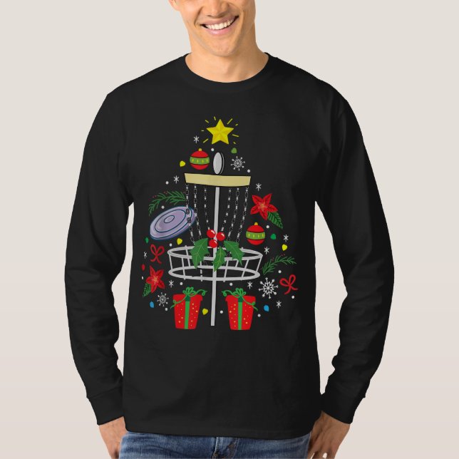 Disc Golf Frisbee Weihnachtsbaum Funny Gi T-Shirt (Vorderseite)