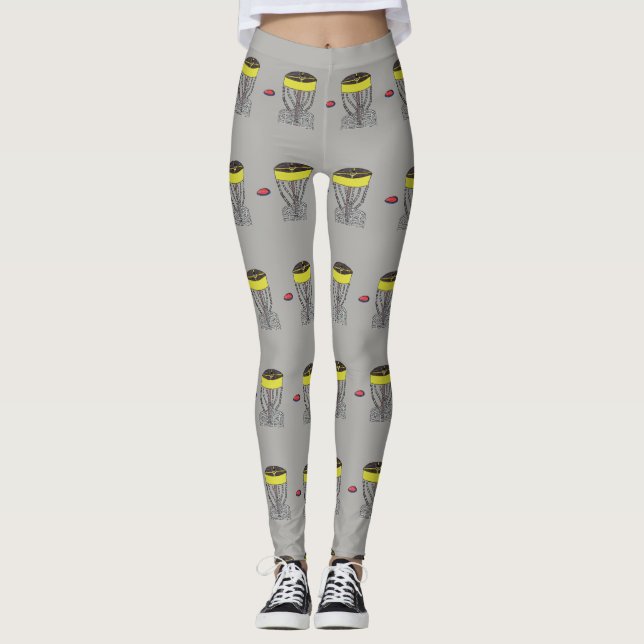 Disc-Golf ganz über Druckyoga keucht Leggings (Vorderseite)