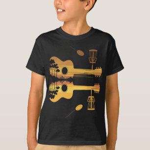 Disc Golf Gitarre Sonnenuntergang Natur Reflexion  T-Shirt