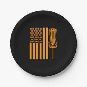 Disc Golf Halloween USA-Flagge für Discgolf-Spiele Pappteller