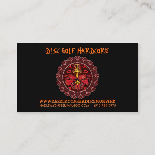 Disc-Golf-hardcore-Geschäfts-Karten Visitenkarte (Vorderseite)