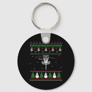 Disc Golf hässlicher Weihnachtspullover Pyjama-Ges Schlüsselanhänger