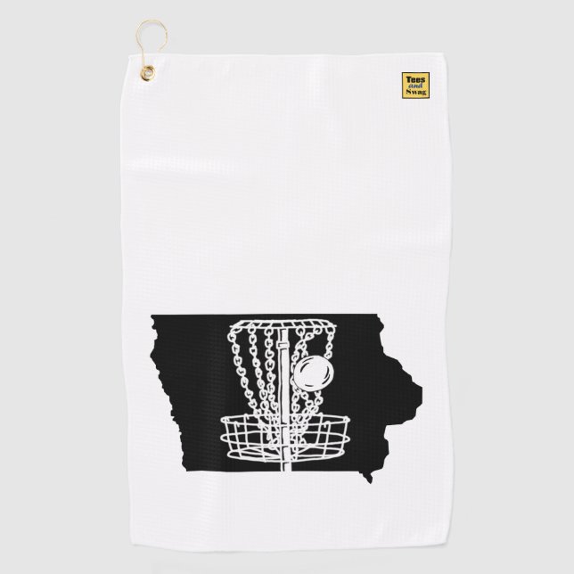 Disc golf Iowa - serviette pour votre sac de discg (Devant)