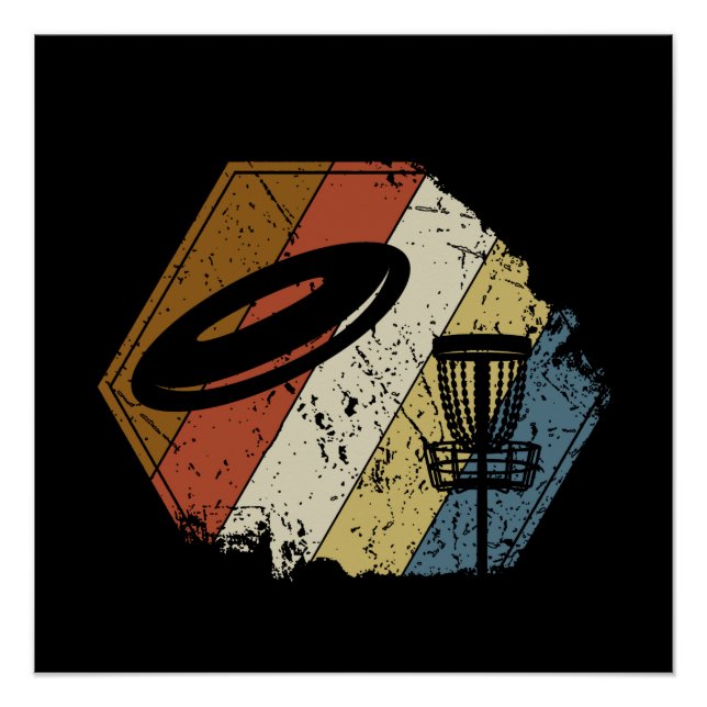Disc Golf Korb Retro Poster (Vorderseite)
