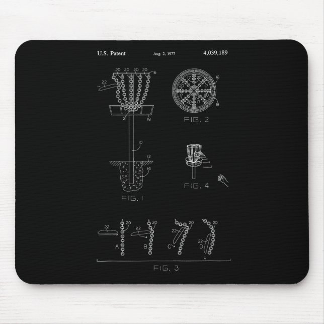 Disc Golf Korb Ziel Patentdesign - Frolf Mousepad (Vorne)