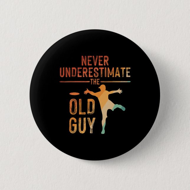 Disc Golf Kunst für Männer Opa Disc Golfer Disc Go Button (Vorderseite)