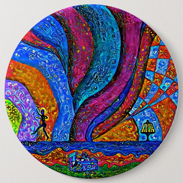 Disc-Golf-Kunst-Knopf 6" Button (Vorderseite)