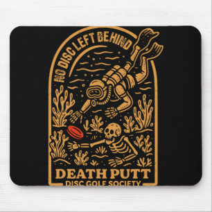 Disc Golf Liebhaber Skelett Lustiger Tod Putt Disc Mousepad