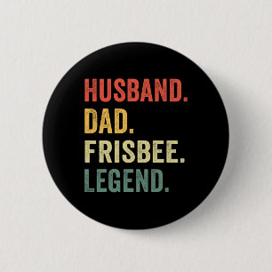 Disc Golf Lustiger Hund Dad Legende Vintage Frisbe Button