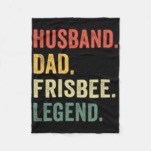 Disc Golf Lustiger Hund Dad Legende Vintage Frisbe Fleecedecke