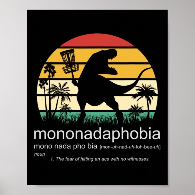 Disc Golf Mononadaphobie Lustiger Disk Golf 1  Poster (Vorne)