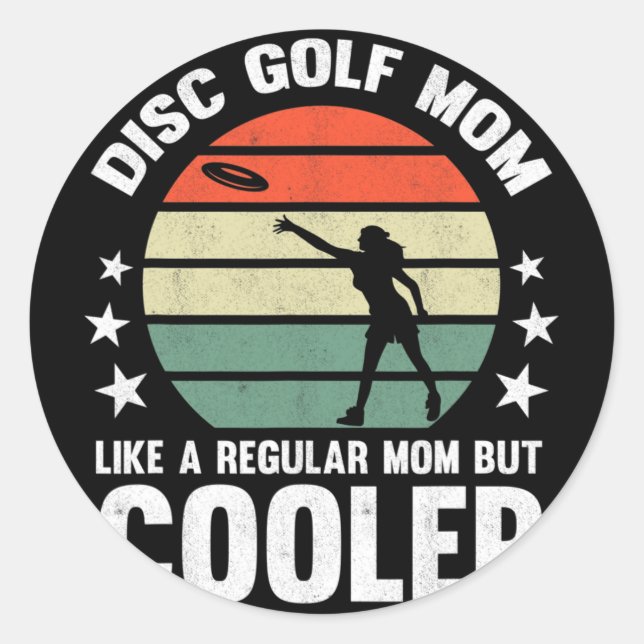 Disc Golf Mutter Disc Golfende Mutter Frisbee Golf Runder Aufkleber (Vorderseite)
